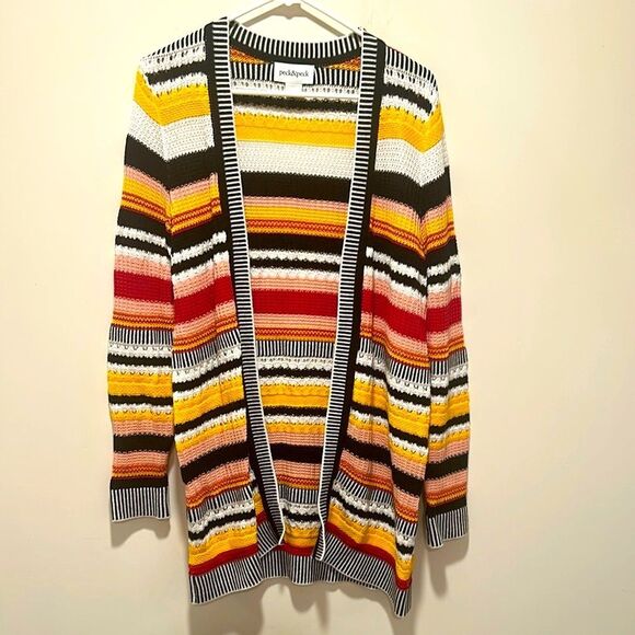Women's Peck & Peck Striped Cardigan Sweater - Multicolor - Picture 1 of 6